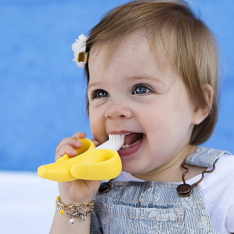 Silicone Banana Toothbrush & Teether for Baby Solution Suppliers2